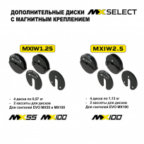 Дополнительные веса для гантелей MX SELECT (1.13 кг, 4 шт с держателем)