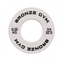 Диск калиброванный для пауэрлифтинга белый BRONZE GYM BGPLCL002 (0,25 кг)