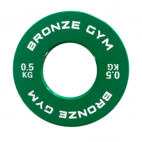 Диск калиброванный для пауэрлифтинга зеленый BRONZE GYM BGPLCL005 (0,5 кг)