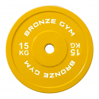 Диск калиброванный для пауэрлифтинга желтый BRONZE GYM BGPLCL150 (15 кг)