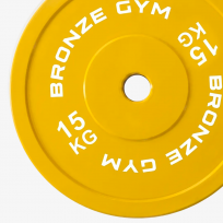 Диск калиброванный для пауэрлифтинга желтый BRONZE GYM BGPLCL150 (15 кг)