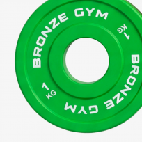 Диск олимпийский тяжелоатлетический зеленый BRONZE GYM BGPLWL010 (1 кг)