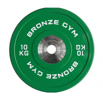 Диск олимпийский тяжелоатлетический зеленый BRONZE GYM BGPLWL100 (10 кг)