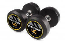 Комплект обрезиненных гантелей HASTTINGS Digger HD51D2A-37,5-47,5 (5 пар от 37,5 до 47,5 кг)