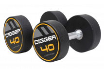 Комплект полиуретановых гантелей HASTTINGS Digger HD51D4C-37,5-47,5 (5 пар от 37,5 до 47,5 кг)