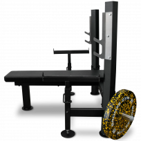 Скамья для жима лёжа со страховочными упорами BRONZE GYM PARTNER ML-902